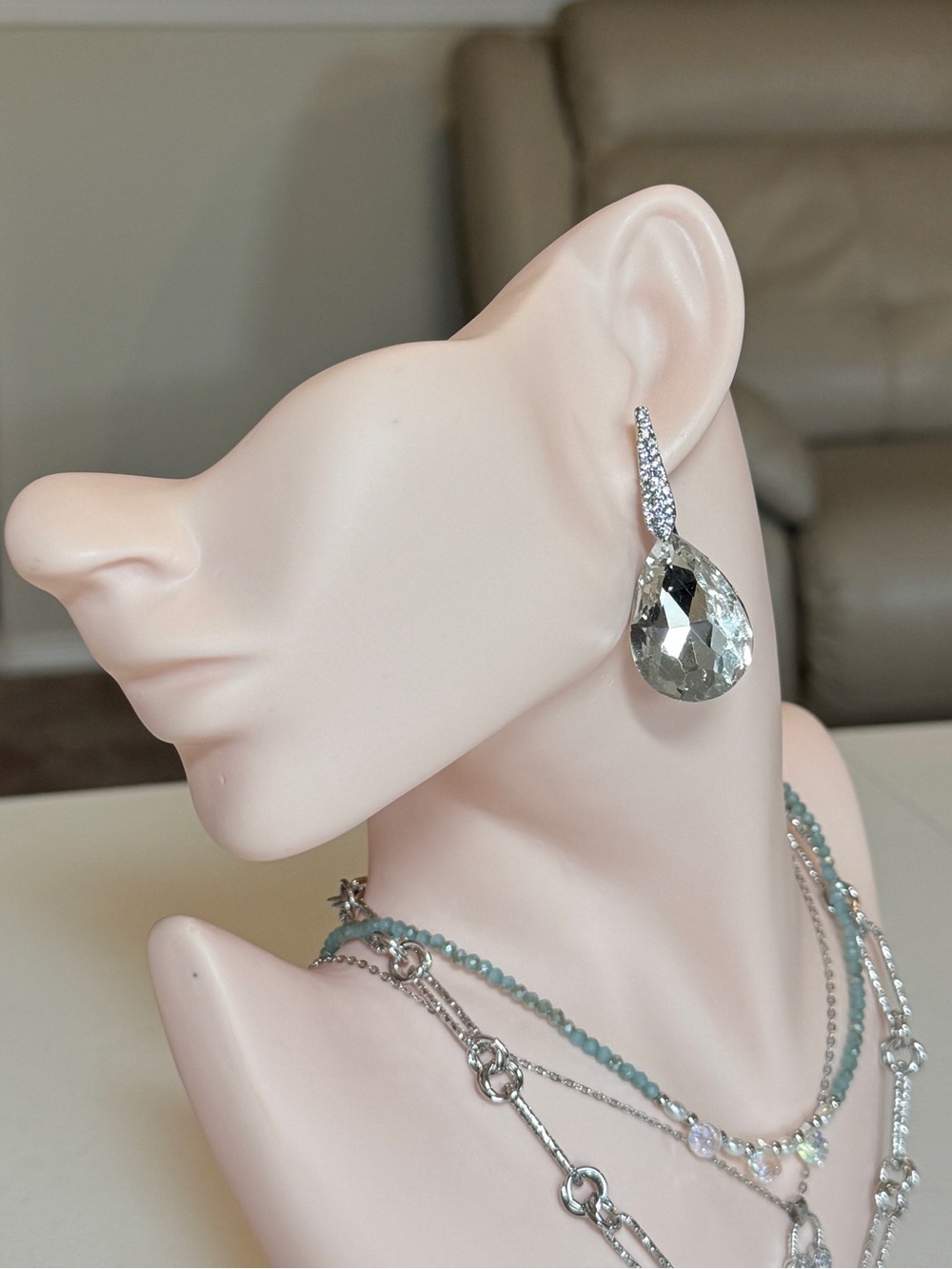 Crystal Teardrop Dangle Earrings
